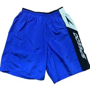 Speedo Vintage Royal Blue Swimming Trunks Shorts Mesh Lined Men's Size Medium
